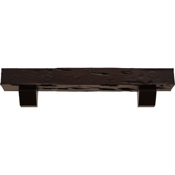 Kit W/ Ashford Corbels, Premium Mahogany, 6H  X 8D X 60W Pecky Cypress Faux Wood Fireplace ManteL